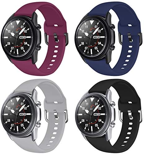 להקות Umaxget 4-חבילות תואמות את Samsung Galaxy Watch 3 45 ממ/גלקסי שעון 46 ממ/Gear S3 קלאסי, 22 ממ סיליקון