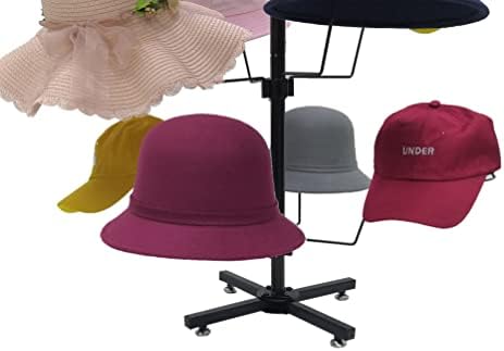 מתקן מציג מדף כובע השיש כובע פאה בארה 'ב תצוגת מעמד שולחן 24 על 24 על 37 3 שכבות 12 כובעים 10125-פף