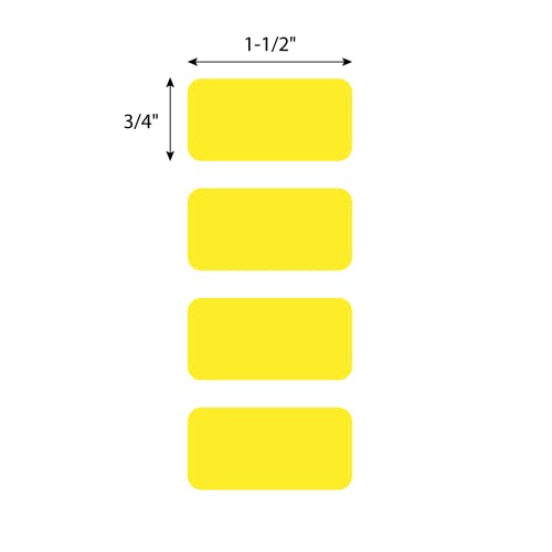 גלוב סיינטיפיק-גליל תווית קריוגני 38 על 19 לשימוש כללי, אורך 38 ממ, רוחב 19 ממ, צהוב, גליל של 1000
