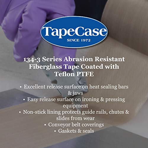 TapeCase 134-3 PTFE שזוף שחיקה עמידה בפני קלטת פיברגלס, דבק סיליקון, ציון תעשייתי - רוחב 30 אינץ ',