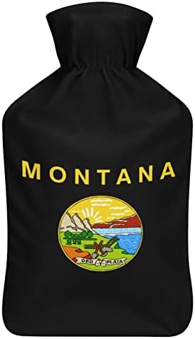 דגל מדינת מונטנה שקית מים חמים עם כיסוי 1L הזרקה בקבוקי מים חמים להגנה קרה להרגעה