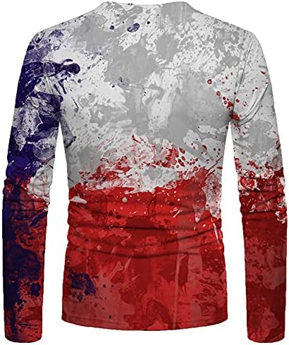חולצות טריקו של שרוול ארוך של XXBR לגברים, רחוב ספרינג 3D אמנות גרפיקה מודפסת אתלטיקה שרירים צוואר צוואר צווא