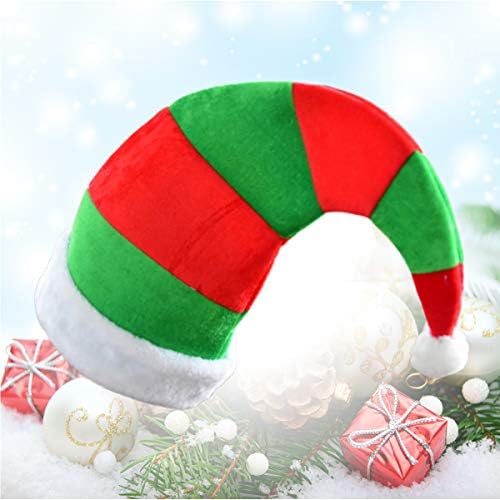 ספורט 2 יחידות חג המולד שדון כובעי דקורטיבי אדום ירוק פסים פום פום כיסוי ראש חג המולד המפלגה כובעי טובות תמונה