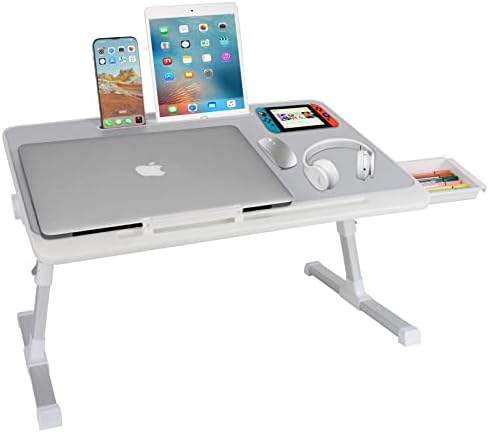 שולחן מגש מיטת מחשב נייד, שולחן מחשב נייד מתכוונן למיטה, מגש טלוויזיה מתקפל שולחן שולחן מחשב