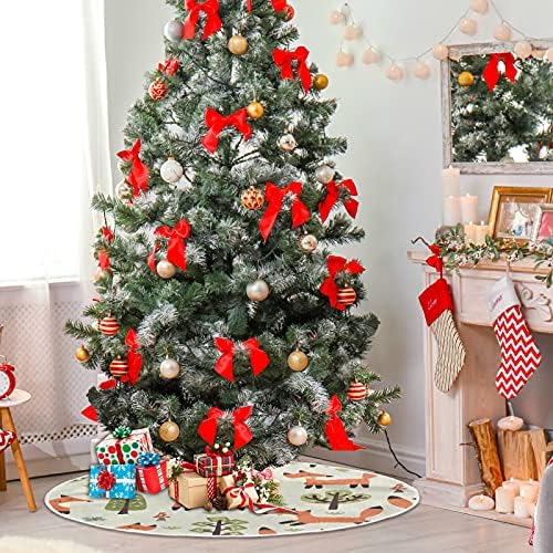 שועלים ועצים של Baxiej וחצאיות עץ חג מולד גדולות חצאית עץ עץ חג המולד של חורף חג המולד 47.2 אינץ 'לחיצוניות