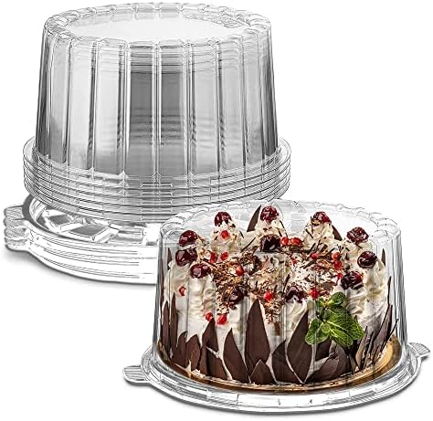 הר מוצרים לחיות מחמד פלסטיק עוגת מיכל-5 חתיכות עם ברור כיסוי עבור אופטימלי מוצר נראות עבור 8 עגול