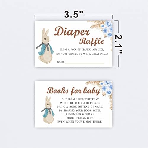 סט של 25 הזמנות למקלחת תינוקות עם מעטפות, כרטיסי הגרלת חיתולים וכרטיסי בקשת ספרים למקלחת תינוקות, מסיבת