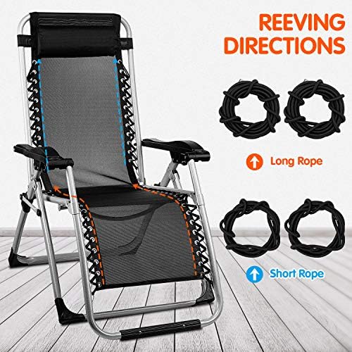 FANLG 4 יחידות אפס כיסא כובד כביש כבלי החלפה, שרוכים חלופיים לכיסא אנטיגרוויטי, כורשי פטיו כבל תיקון,