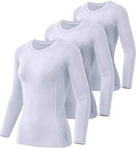 Athlio 1 או 3 חבילות צמרות שרוול ארוך לנשים, חולצות צוואר צוואר צמר חורפי, חולצות צוואר צמרות חורפיות, שכבת בסיס