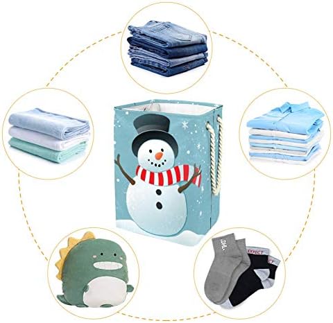 איש שלג חמוד ופתיתי שלג 300 ד אוקספורד עמיד למים סל כביסה גדול סל כביסה לשמיכות בגדים צעצועים בחדר השינה