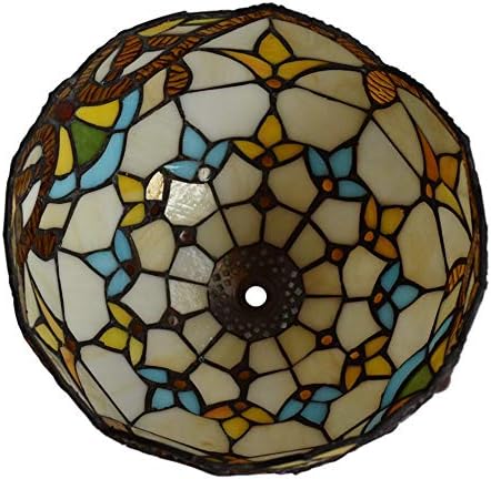 מנורות בסגנון טיפאני בארוק שולחן שולחן קטן אור שולחן אור 15 אינץ 'ויטראז' זכוכית 8 אינץ