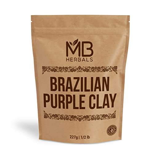 מגה עשבי תיבול אבקת חימר סגולה ברזילאית 8 עוז / חבילות פנים וייצור סבון / חימר אנטי אייג ' ינג עדין
