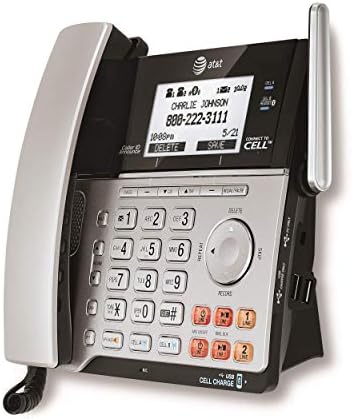 AT&T TL86103 DECT 6.0 התחבר למערכת תשובה של תא 2 עם מזהה מתקשר/המתנה לשיחה, 1 מכשיר טלאי ו -1 אלחוט,