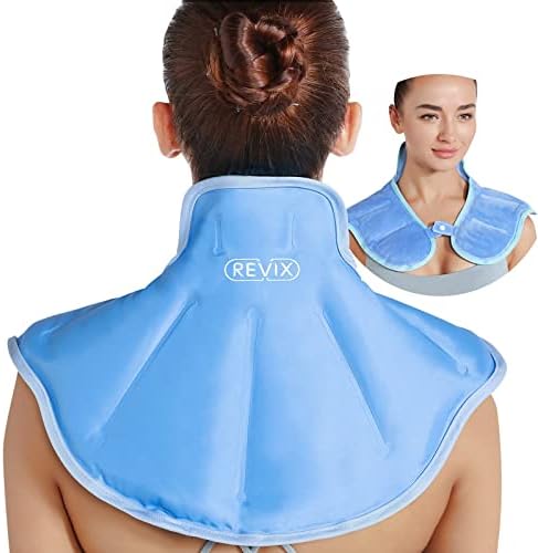 חבילת קרח ג'ל של Revix לפציעות גב וחבילת קרח לכתפיים צוואר הקלה על כאבי גב עליון