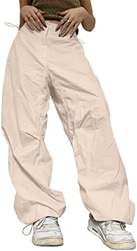 מכנסי מטען עם מותניים נמוך מותניים נמוך מכנסי מטען מכנסי מצנח רגל רחבים מדי מזדמנים מכנסי טרנינג ג'וג'ר