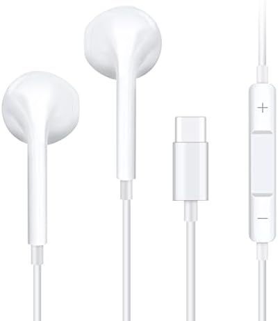 אוזניות USB C מריצה, אוזניות קוויות מסוג C עבור Samsung S21 S22 Ultra 5G, USB C אוזניות עם מיקרופון, אוזניות חצי-אוזניות
