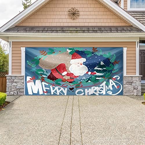Dbylxmn חג המולד חיצוני מוסך חיצוני דלת שטיח בד מפלגת חג קישוט רקע רקע תואם בד תלה