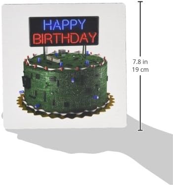 3drose LLC 8 x 8 x 0.25 אינץ 'כרית עכבר, עוגת יום הולדת שמח ללוח מעגל חנונים