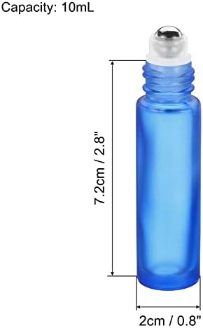בקבוקי רולר של 10 מל פטיקיל, 2 כדורי רולר שמן אתרים של 2 חבילה עם מכסה כיסוי מכולות ניתנות למילוי, כחול כהה מט