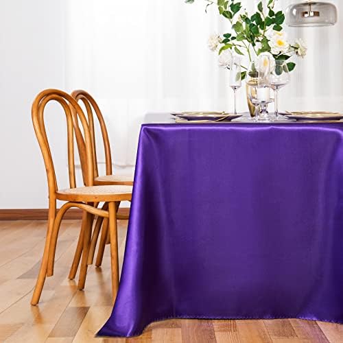 6 חבילה סגול סאטן מפת שולחן 60 איקס 102 סנטימטרים מלבן סאטן שולחן כיסוי בהיר משי שולחן בד חלק שולחן