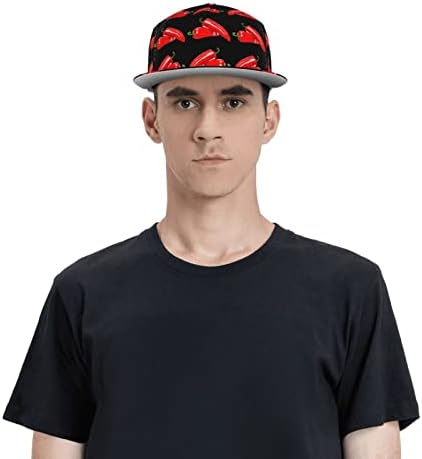 יוניסקס Flatbrim Snapback CAP מצחיק צ'ילי אדום פלפלים חמים מבוגרים כובע משאית כובע בייסבול מתכוונן