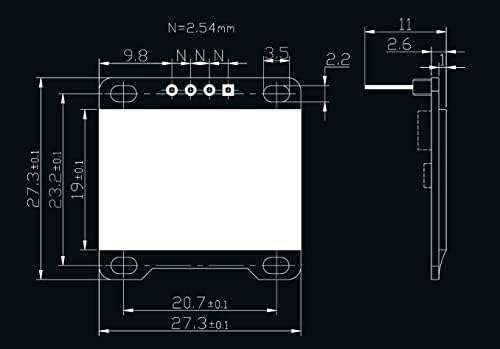 DIYMALL 0.96 מודול OLED I2C IIC סידורי 128x64 LCD LED אור לבן אור SSD1306 תצוגת מנהל התקן עבור Arduino Micro: