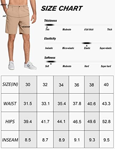Zuty 8.5 מכנסי גולף לגברים מגורים מטיילים מטיילים 50+ מתיחה מזדמנת מהירה מהירה של מכנסיים קצרים