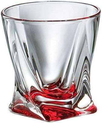 וויסקי זכוכית קריסטל בוהמיאנית סט דיקנטר-25-oz./750ml. סלעים מיושנים צורה מעוותת מתנה עיצובית Quadro