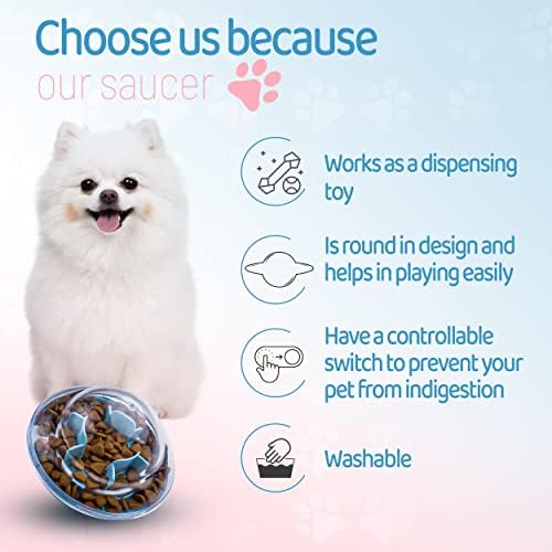 סלופייר 2 ב 1 איטי מזין כלב קערות צלחת והעשרה צעצועי עבור מוח גירוי - פאזל אינטראקטיבי חכם חיות