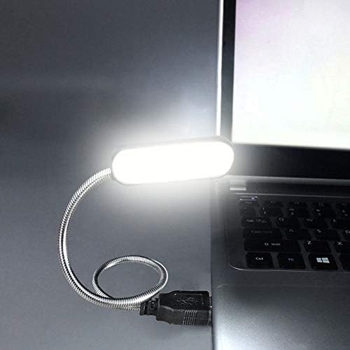 מנורת קריאה, מנורת שולחן הגנה על העיניים, אור LED גמיש לבנה עם USB על ידי מחשב מחשב נייד למחשב לסטודנט,