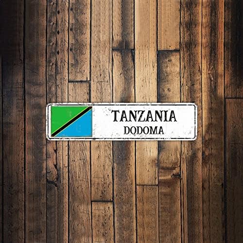 דגל טנזניה שלט רחוב התאם אישית את עירך שלטי מתכת עלוב שלט טנזניה שלט יום הולדתו לחנות חווה מרפסת חנות