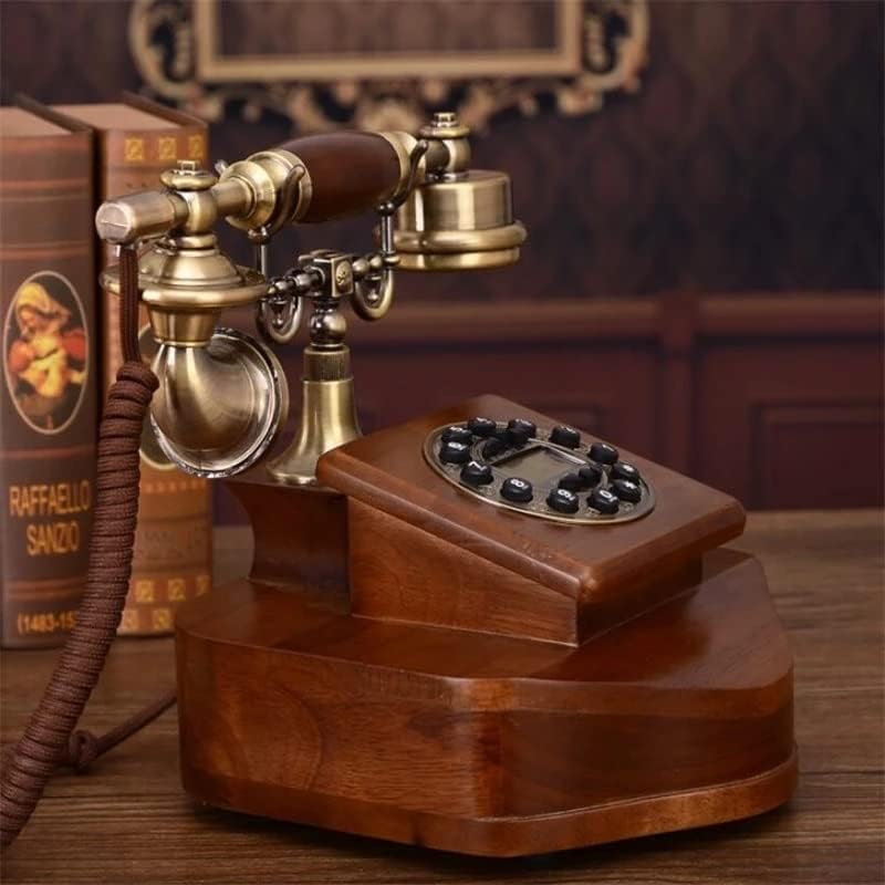 Lhllhl עתיק טלפון קווי רטרו אירופי עם זיהוי שיחה שעון רינגטון פונקציית תזמון טלפון קבוע למשרד הביתי