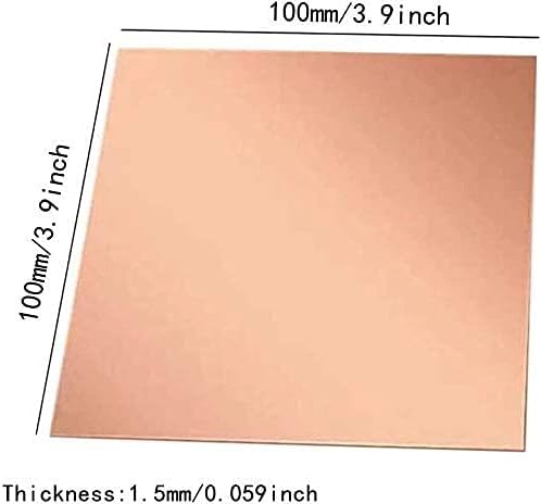 מתכת נחושת רדיד טהור נחושת גיליון רדיד נחושת גיליון סגול נחושת צלחת 6 גדלים שונים עבה 1. 5 ממ עבור,