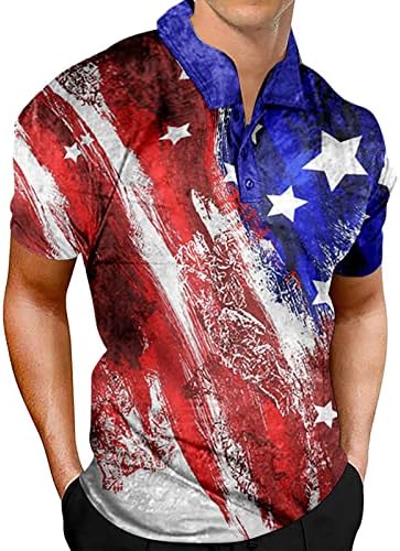 חולצות טריקו של גברים בקיץ הביצועים הפטריוטיים של גברים יום עצמאות יום דגל אמריקאי חולצה קלאסית חולצה חולצה ל