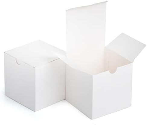 ג 'ויין 36 יחידות קופסת מתנה מנייר לבן לחג המולד עם מכסים, אריזת מתנה אריזת כיכר 4 איקס 4 איקס 4
