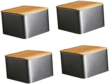 4 יחידות מיכל עגול עם מכסה קופסא עם מכסה דקורטיבי אחסון קפה אטום מיכל מתכת מיכל עם מכסה כיכר