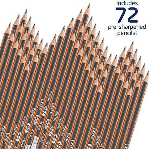 2 גרפיט עיפרון בית ספר חבילה, צורה משולשת, חבילה של 72