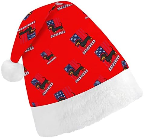 ארהב תחש דגל מצחיק חג המולד כובע סנטה קלאוס כובעי קצר קטיפה עם לבן חפתים עבור חג המולד חג מסיבת