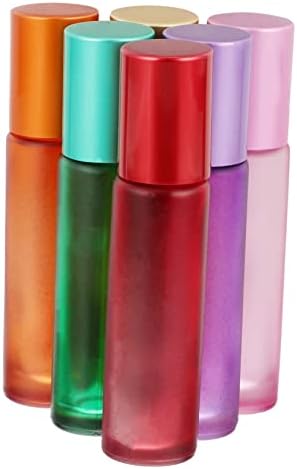 Veemoon 6 יחידות צבע רולר בקבוק נסיעה מיכל נסיעות בצבעי בקבוקי זכוכית מתקן מיכל גליל- על בקבוק בושם מיכל בושם רולר