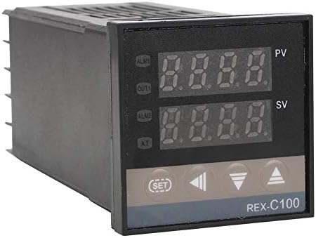 ערכת בקר טמפרטורת PID חכמה, בקר PID, Alarm Rex-C100 תרמוסטט דיגיטלי + 40a ממסר מצב מוצק SSR + K תרמי