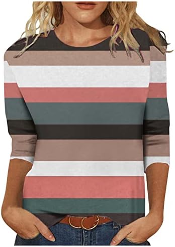 סווטשירטים של גוש צבעי נשים צוואר צווארון ללא חולצות רגילות 3/4 סוודר שרוול צמרות בגדי אופנה אופנתיים חורפיים