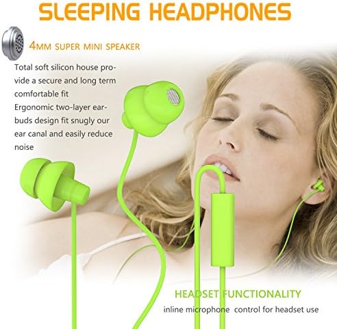 רעש Maxrock מבודד אוזניות שינה אוזניות לספר שמע, טלפונים סלולריים, מכשירי iPad ומכשירי שמע