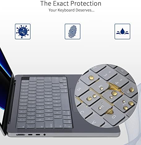 מגן כיסוי מקלדת Digi-Tatoo עבור 2023/2022 MacBook Air 13 / Pro 14 / Pro 16 , פרימיום אולטרה דק