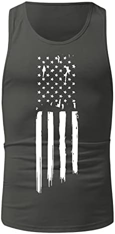 Beuu 4 ביולי גופיות לגברים, דגל אמריקאי פטריוטי אפוד ספורט אפוד קיץ אימון אימון טנקי כושר