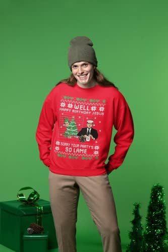 ובכן יום הולדת שמח ישו ציטוט מצחיק משרד מכוער סוודר חג המולד יוניסקס סווטשירט גרפי