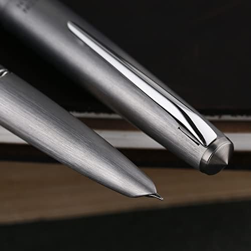 Lanxivi Majohn Ti200 סגסוגת טיטניום מזרקת עט מט מטטף מכסף קפיצון קפיצון 0.5 ממ עם מארז עט