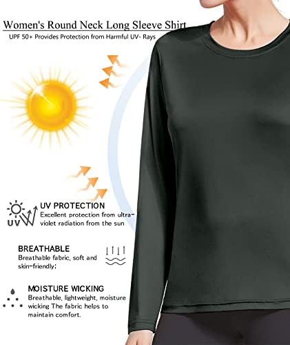 Hibety 3 חבילות נשים UPF 50+ חולצות הגנה מפני שמש, חדר כושר אימון חולצות שרוול ארוך, צמרות יבשות מהירות