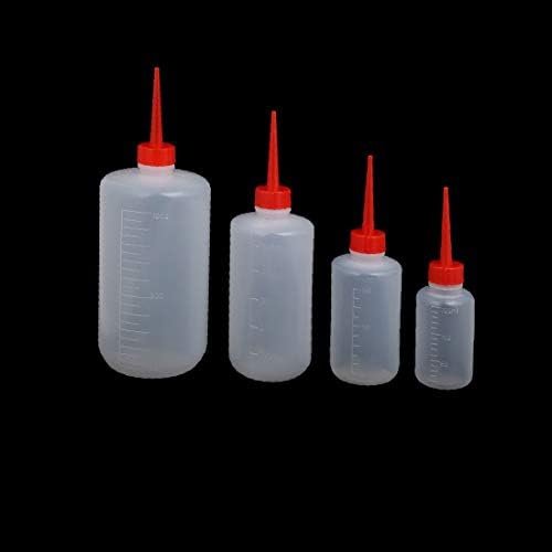 X-DREE 4 ב 1 LDPE פלסטיק אדום ישר סחיטה ישר סדנת פה תווית שמן בקבוק דבק נוזלי שמן (4 ב 1 BOTTIGLIA DI COLLA LILLA