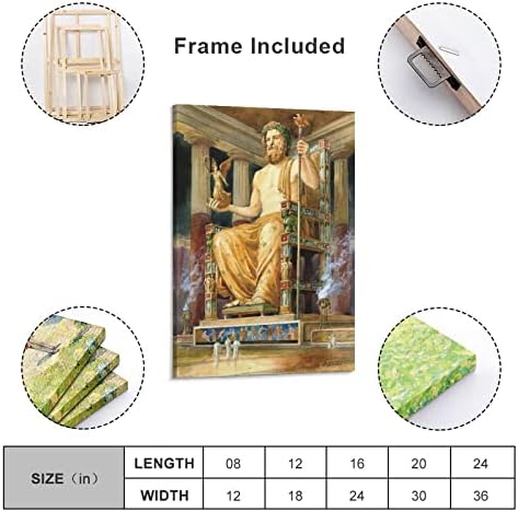פסל זאוס אולימפיה שמן ציור ציור מיתולוגיה אמנות פוסטר בד קיר הדפסים לאמנות קיר לעיצוב קיר עיצוב חדר
