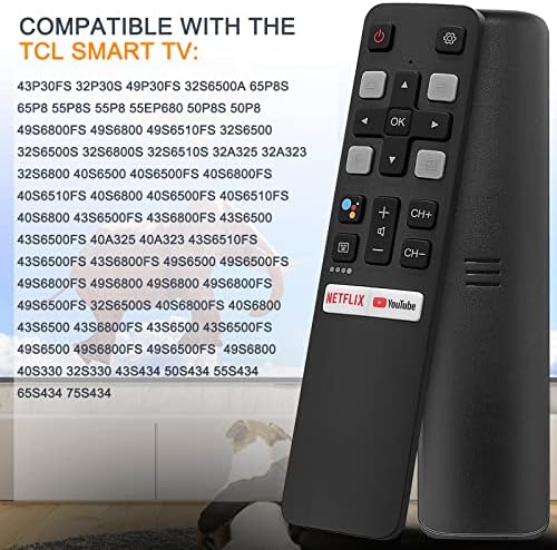 UniPlay הוחלף שלט עבור TCL אנדרואיד טלוויזיה עם נטפליקס ומקשי YouTube Google Colement תואם TCL 4K UHD Smart